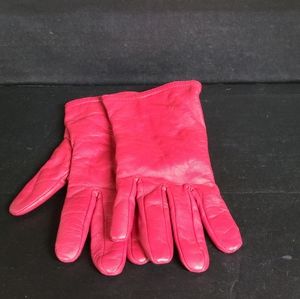 Red leather thinsulate women's gloves sz L